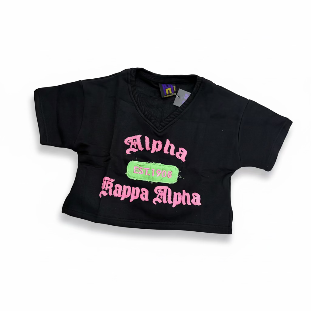 Alpha Kappa Alpha Crop Distressed Tee