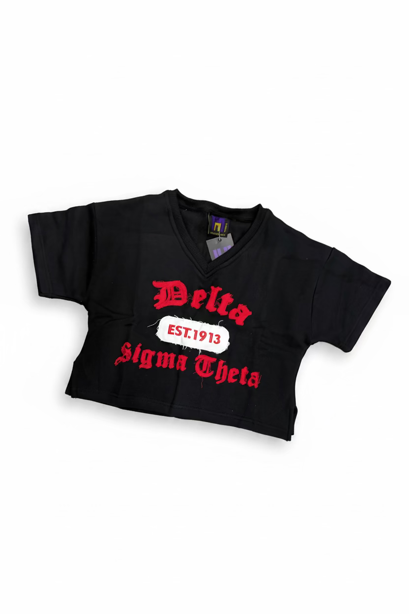 Delta Sigma Theta Crop Distressed Tee