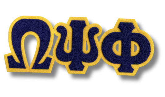 ΩΨΦ Iron-On Chenille Patch Set