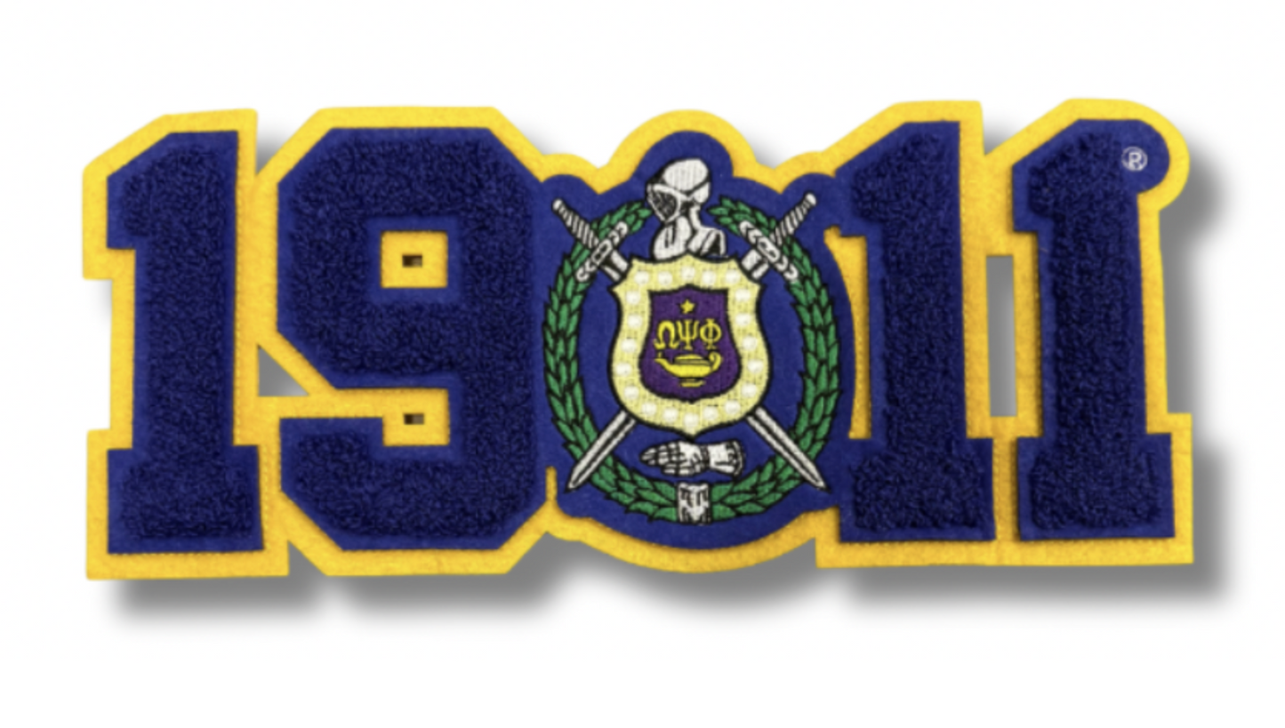ΩΨΦ Iron-On Chenille Patch Set