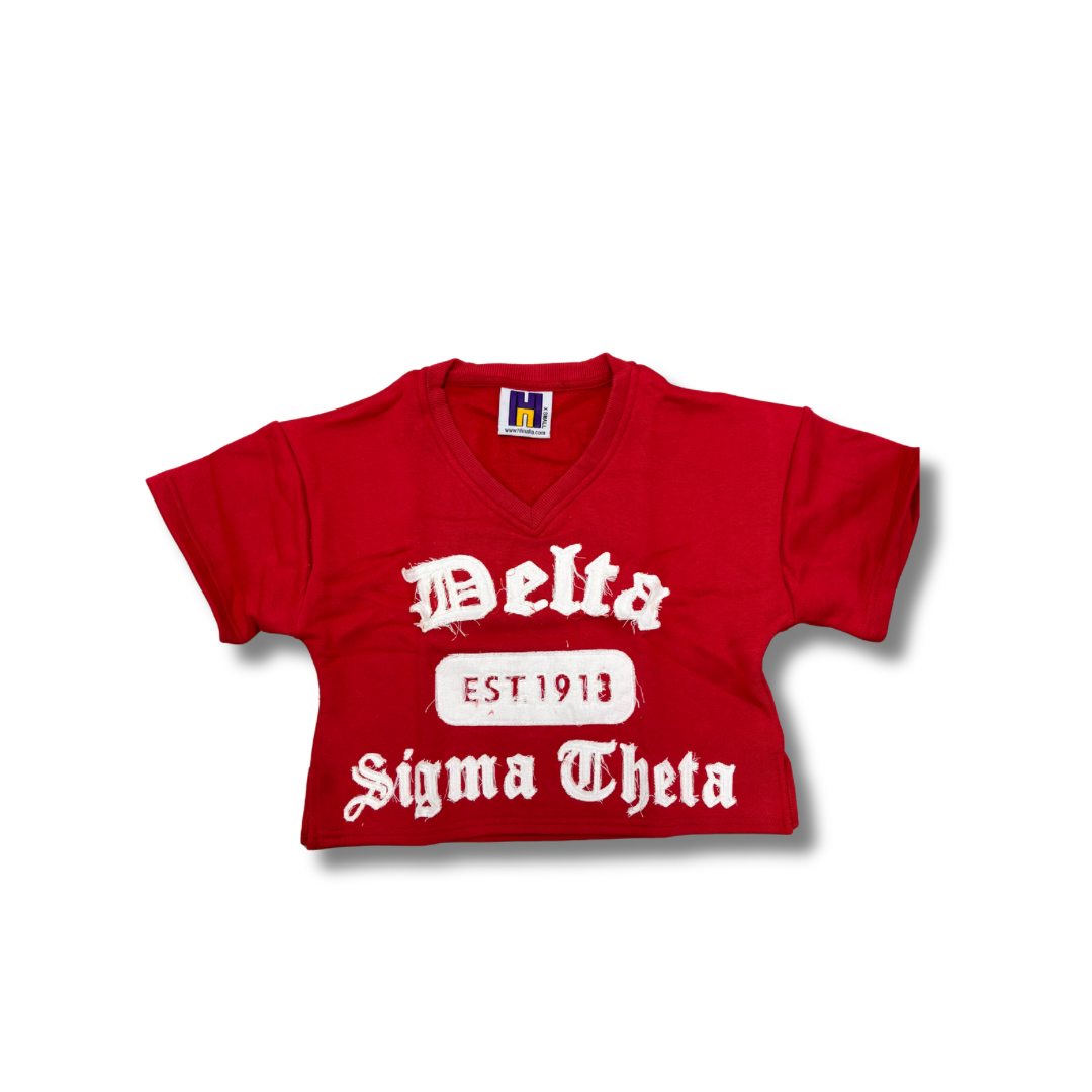 Delta Sigma Theta Crop Distressed Tee