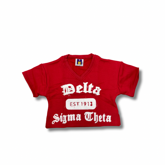 Delta Sigma Theta Crop Distressed Tee
