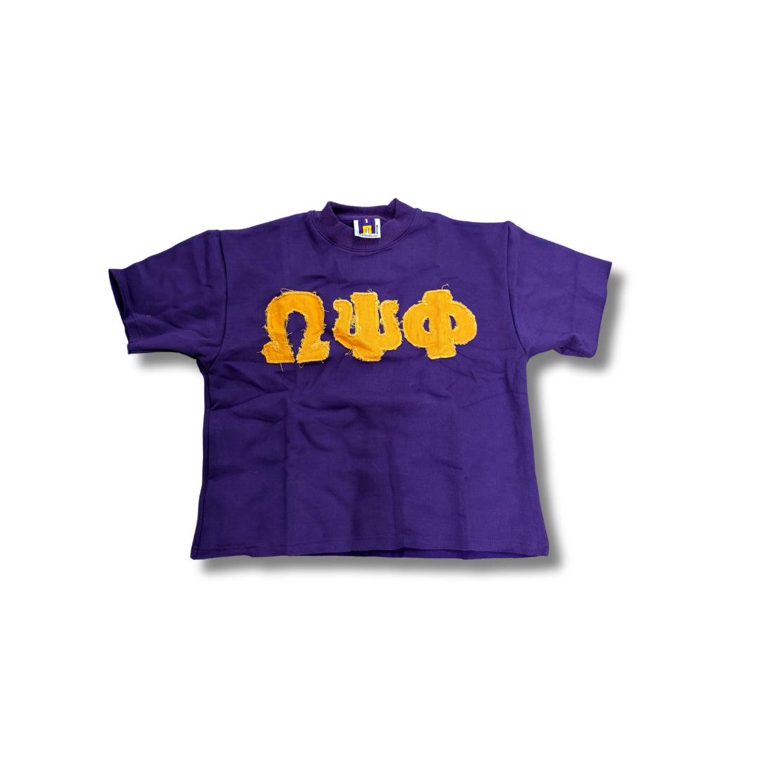 Omega Psi Phi ΩΨΦ Heavyweight Tee (Distressed Greek Letters)