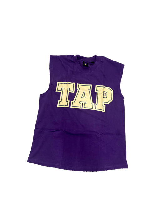 DISTRESSED TAP CUTOFF TEE