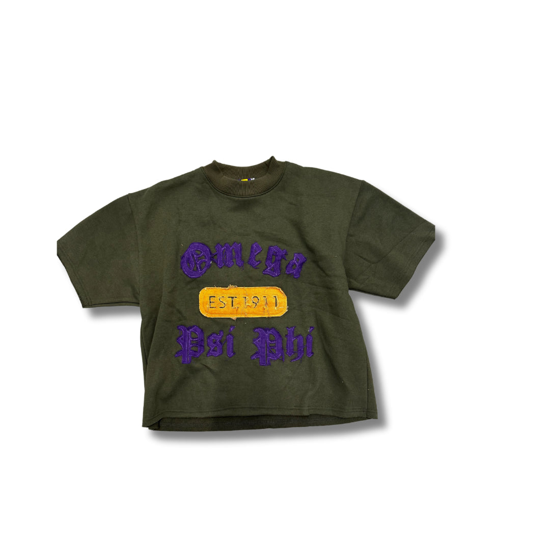 Omega Psi Phi Distressed “EST. 1911” Boxy Heavyweight Tee