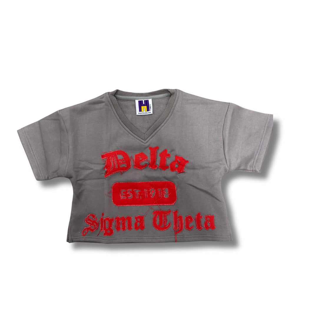 Delta Sigma Theta Crop Distressed Tee