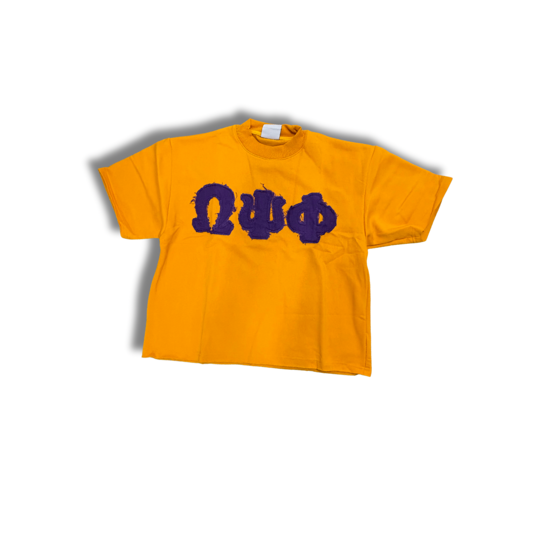 Omega Psi Phi ΩΨΦ Heavyweight Tee (Distressed Greek Letters)