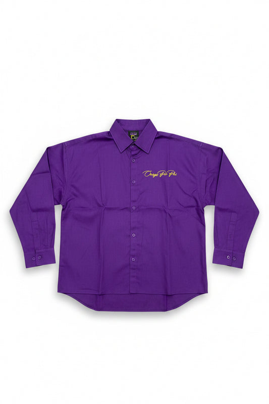 Omega Signature Frayed Hem Button-Up