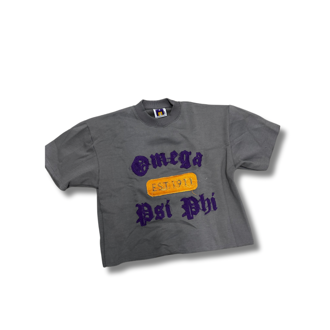 Omega Psi Phi Distressed “EST. 1911” Boxy Heavyweight Tee