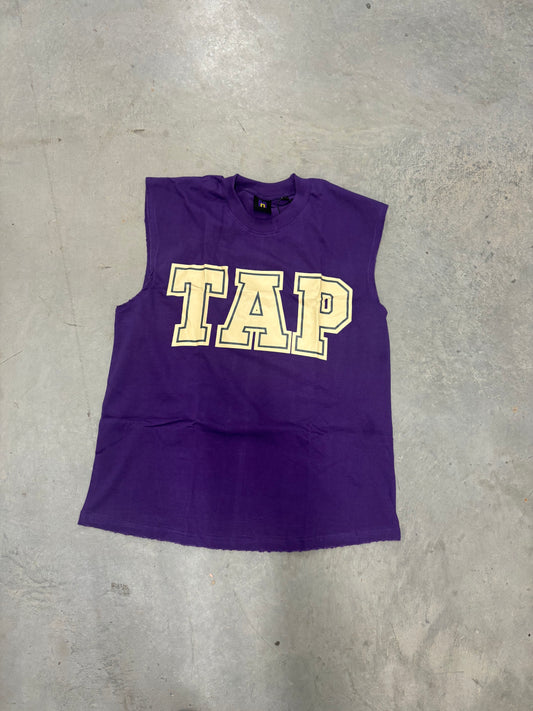 DISTRESSED TAP CUTOFF TEE