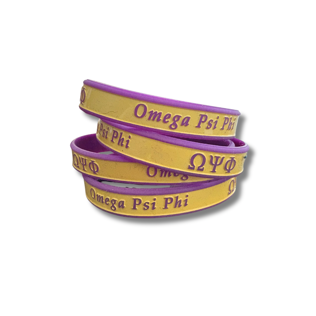 Omega Psi Phi silicone bracelets / wristbands
