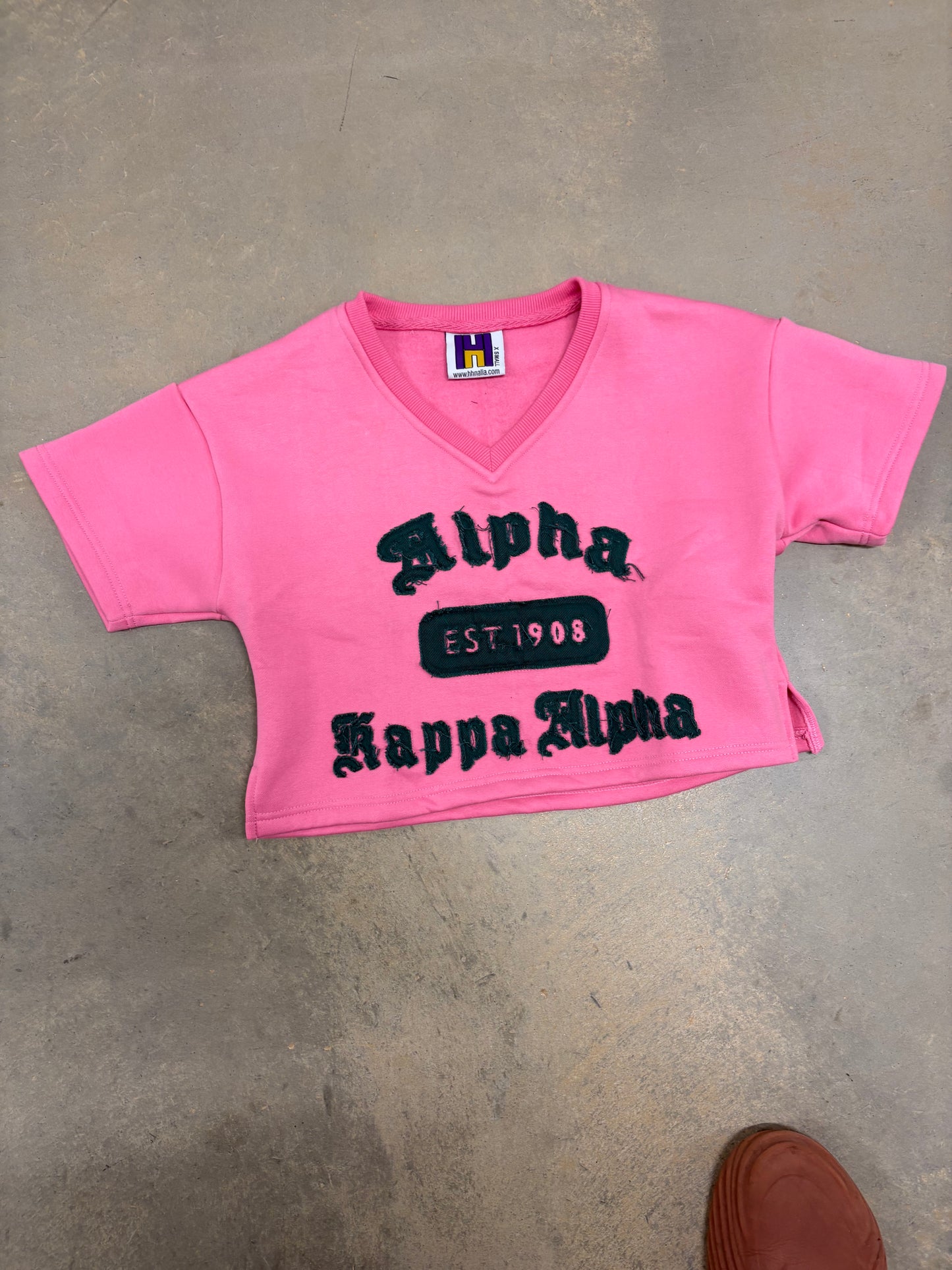 Alpha Kappa Alpha Crop Distressed Tee