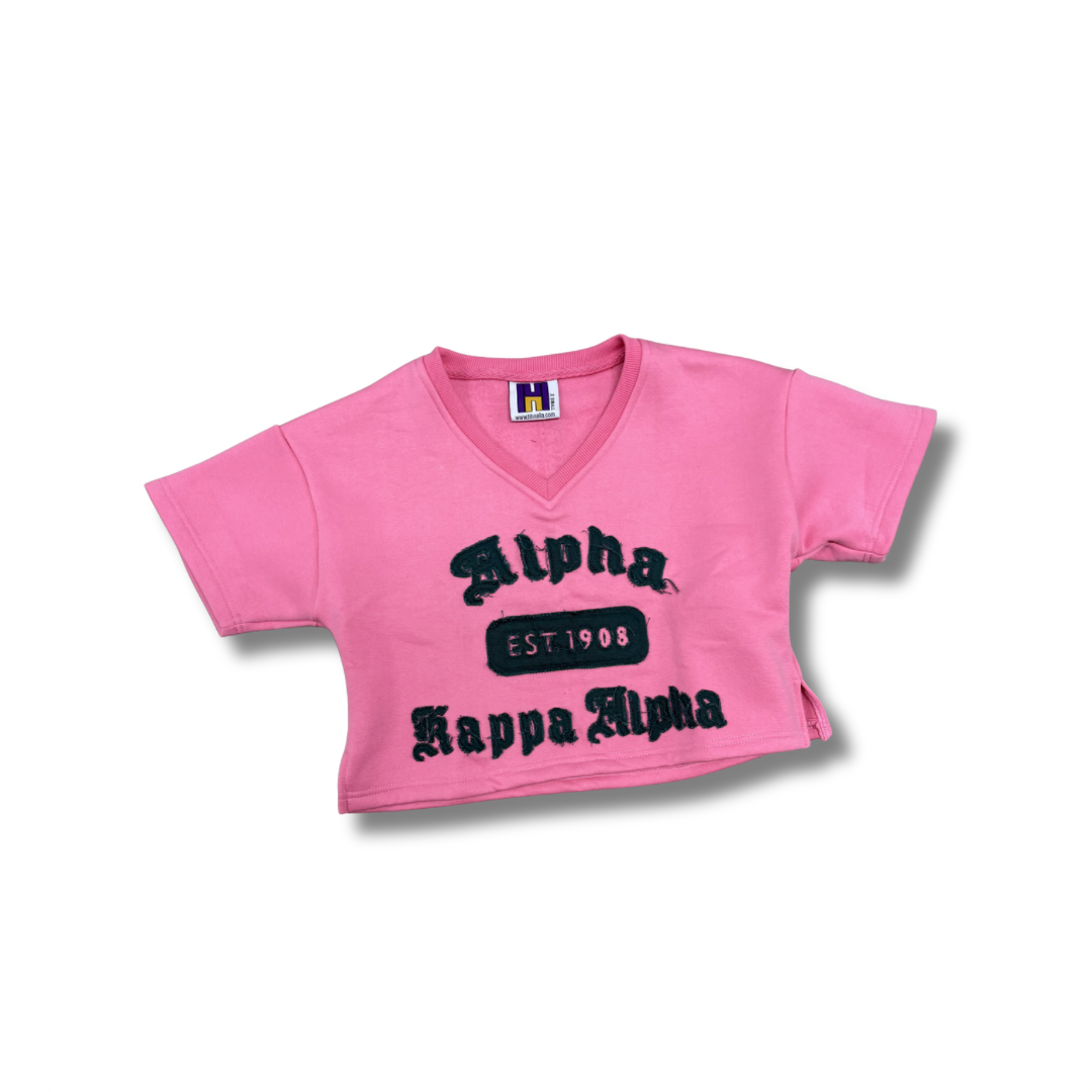 Alpha Kappa Alpha Crop Distressed Tee