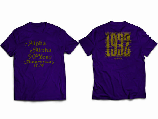 Alpha Alpha 90th Anniversary T Shirt